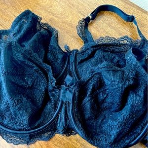 Set of 2: Adore Me Black Unlined Lace Bras - Size 34DDD or 34F